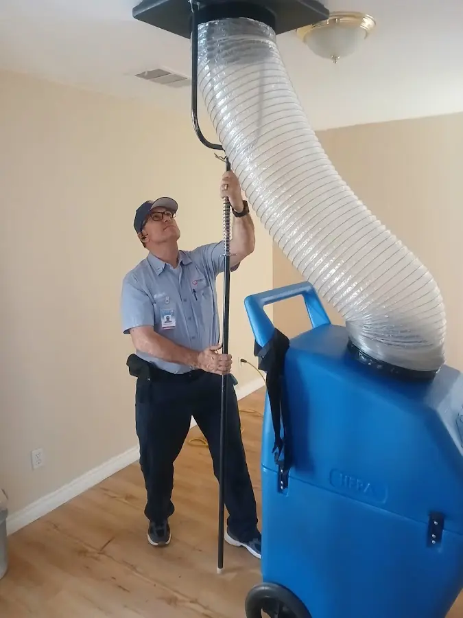 HVAC Installation technician using HEPA equipment in Elmwood Park